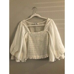 Do+Be Puff Sleeves Smocked Top